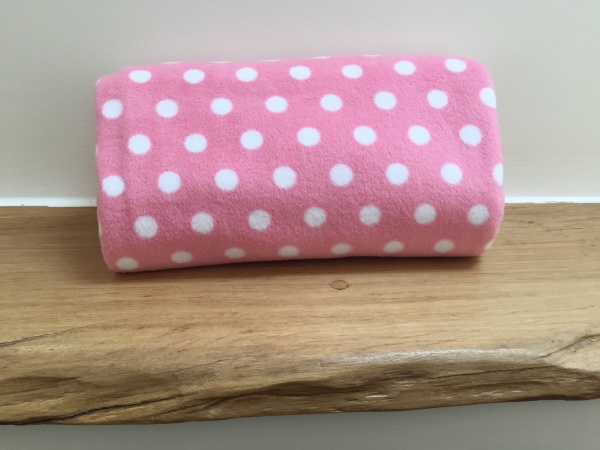 Pink Polka Dot Pet Blanket - Image 2