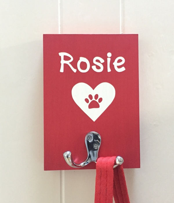 Dog Lead Holder Personalised Heart