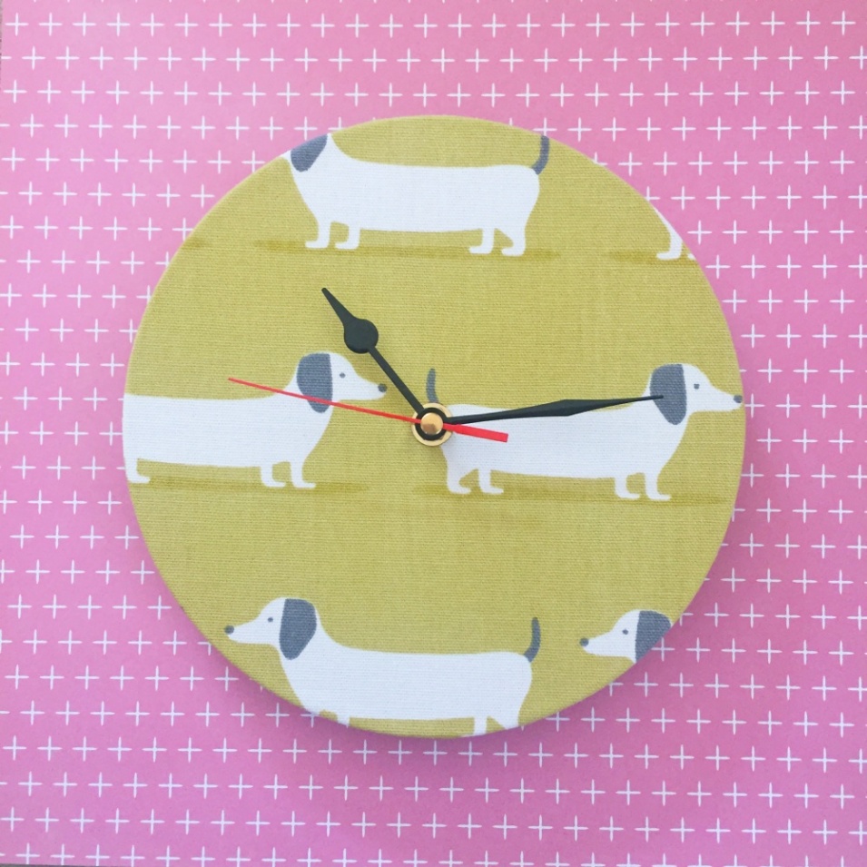 Dashound Fabric Wall Clock