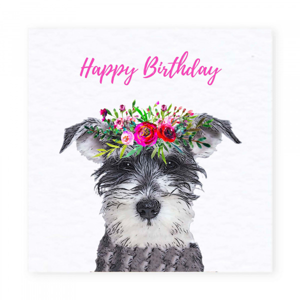 Schnauzer Birthday Card