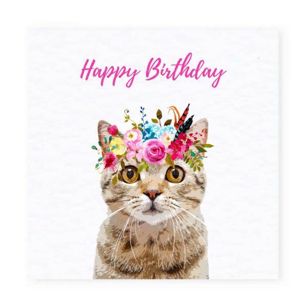 Tabby Cat Birthday Card